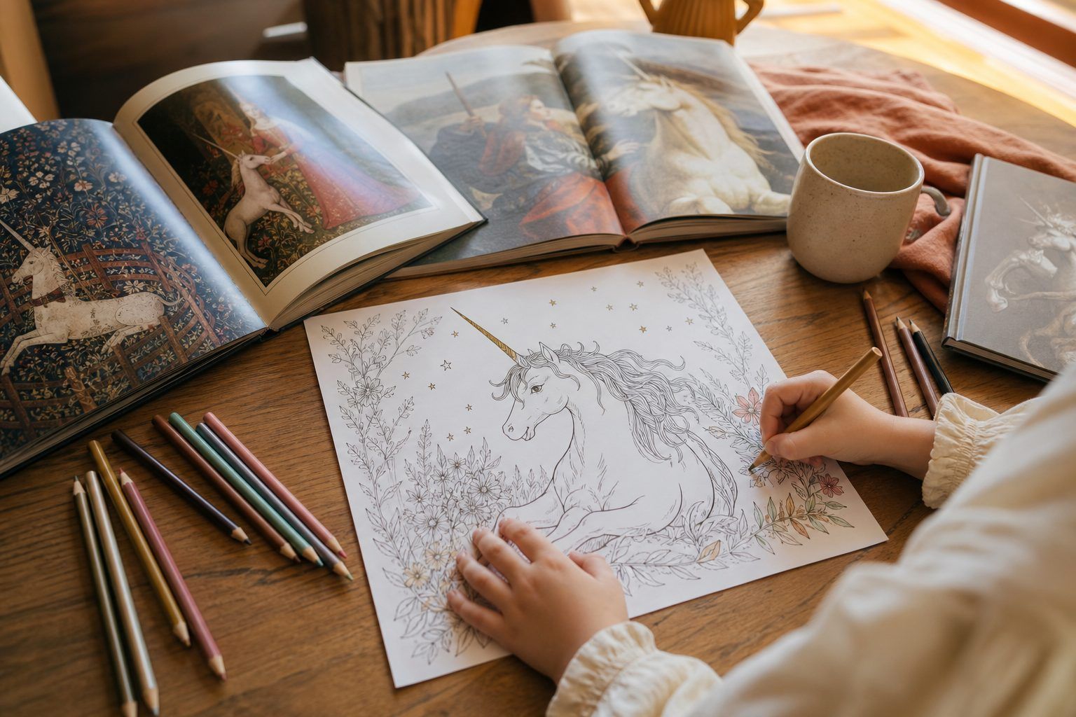 À propos de la licorne : faire du coloriage un petit moment culturel