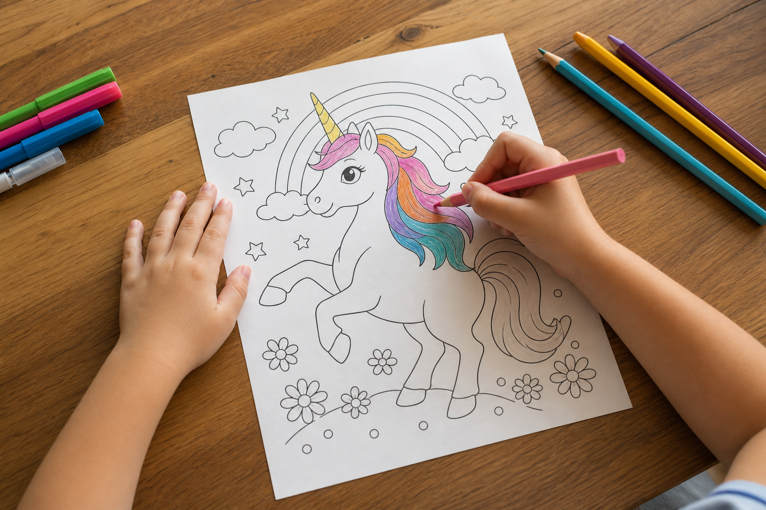 Le coloriage de la licorne s’imprime selon l’âge et le budget