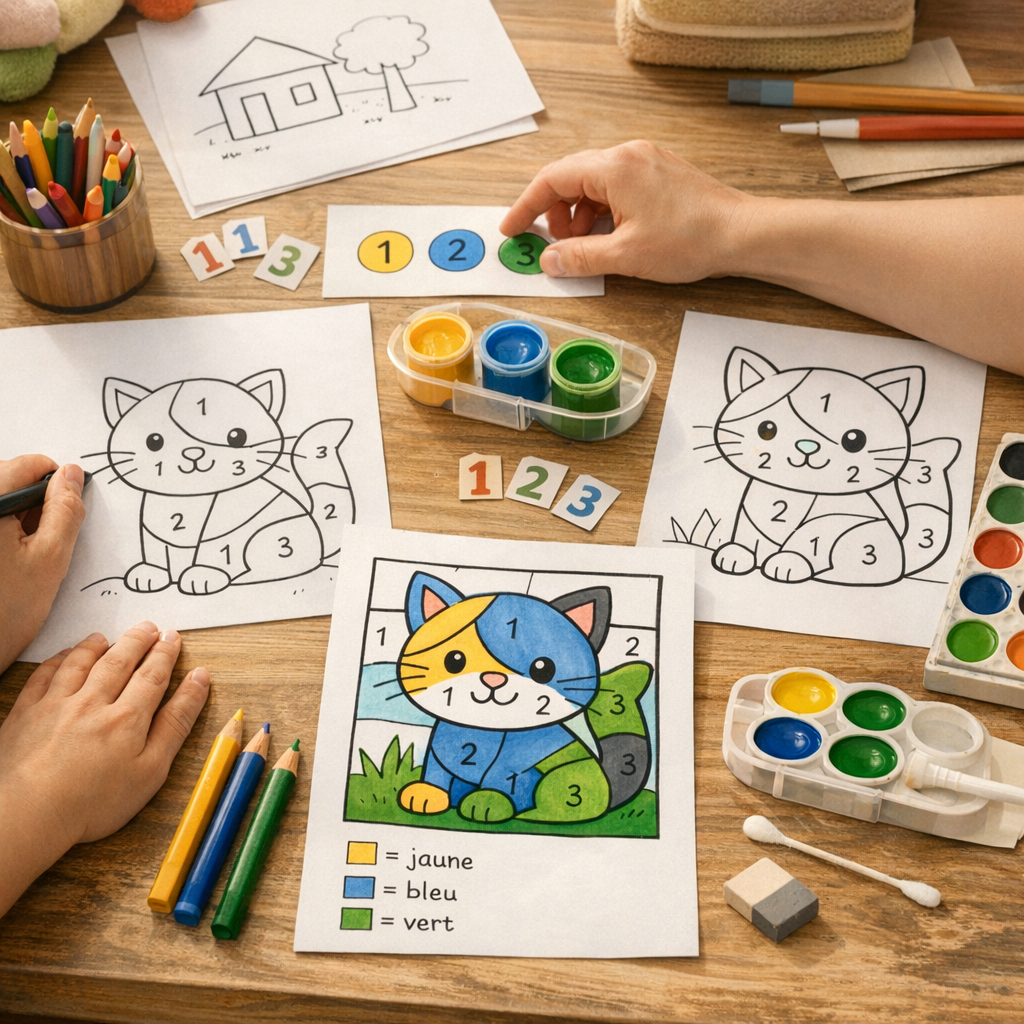 Comment créer un coloriage magique maternelle étape par étape