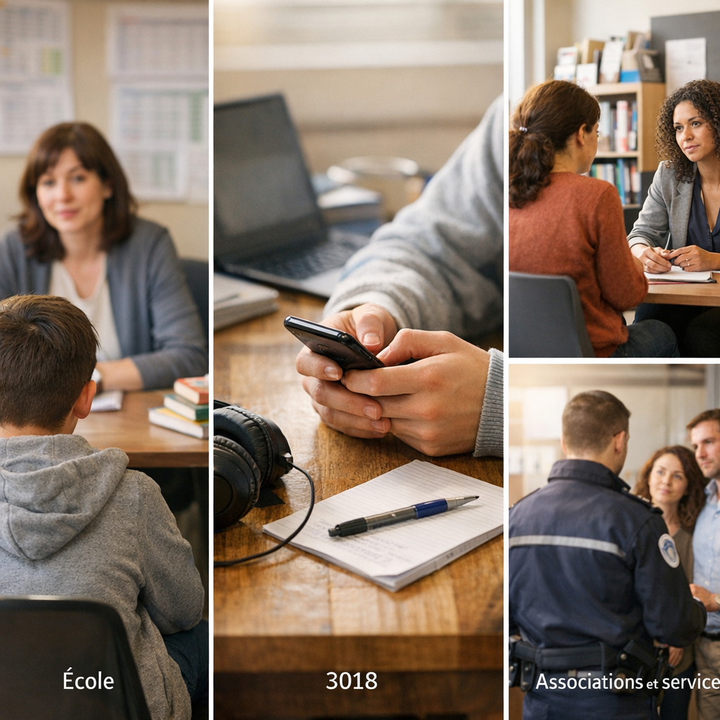 Qui contacter : école, 3018, associations et services officiels